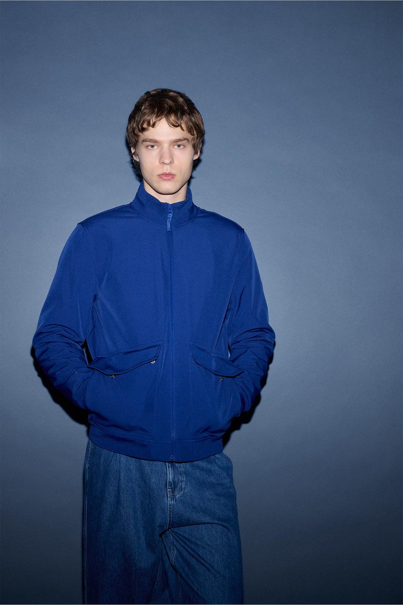 DeFacto Blue Man Regular Fit College Collar Jacket Casual - Image 3